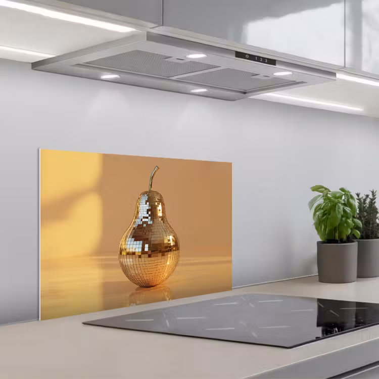 Paraschizzi cucina - Oro - Disco - Glitter - Pera — 1