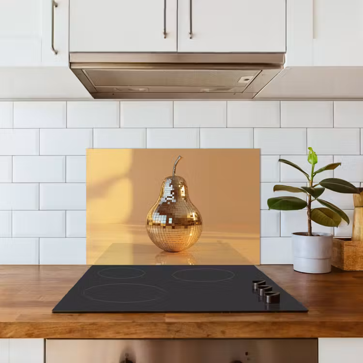 Paraschizzi cucina - Oro - Disco - Glitter - Pera — 3