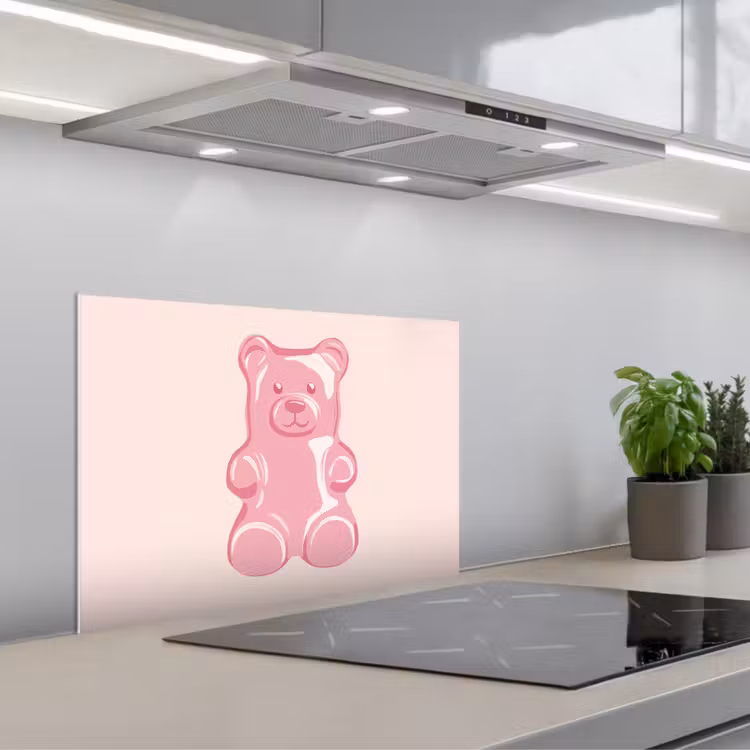 Paraschizzi cucina - Orso - Rosa - Caramella — 1