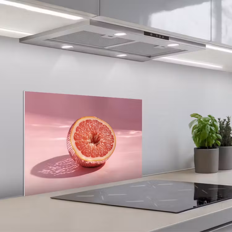 Paraschizzi cucina - Pompelmo - Rosa - Disco - Lucido — 1