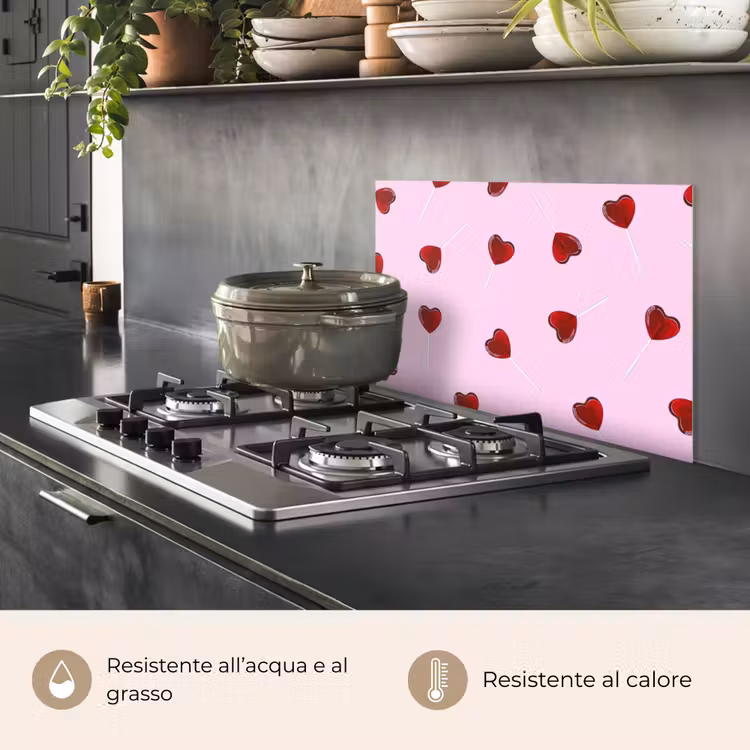 Paraschizzi cucina - Rosa - Cuore - Lecca-lecca - Caramella — 2