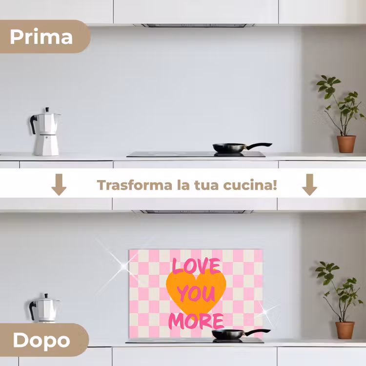 Paraschizzi cucina - San Valentino - Amore - Rosa - Arancione — 7