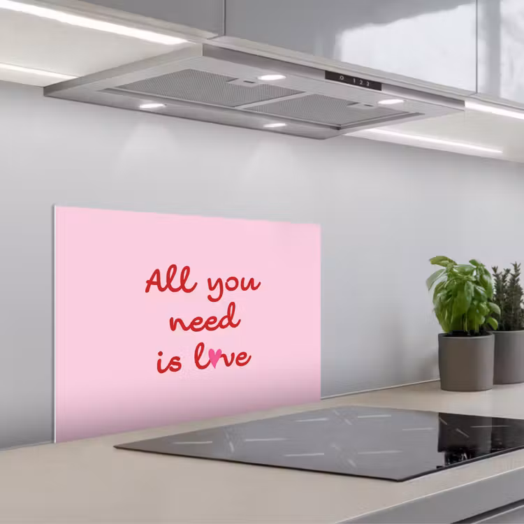 Paraschizzi cucina - Testo - Rosa - Amore - Cuore — 1