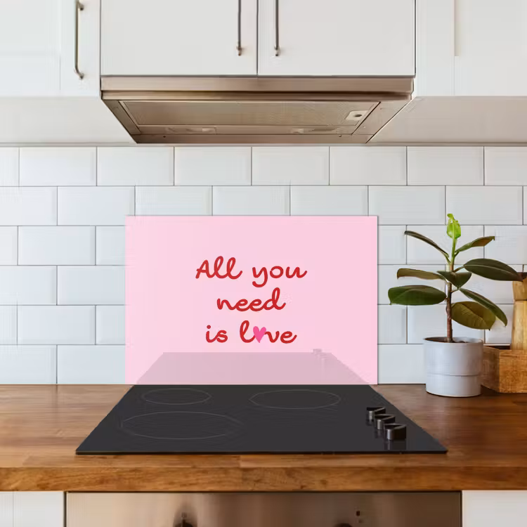 Paraschizzi cucina - Testo - Rosa - Amore - Cuore — 3