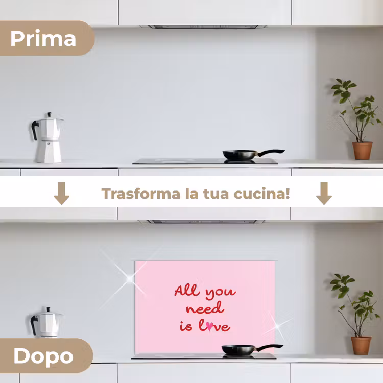 Paraschizzi cucina - Testo - Rosa - Amore - Cuore — 7