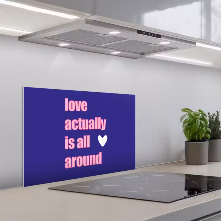 Paraschizzi cucina - Testo - San Valentino - Amore - Blu — 1