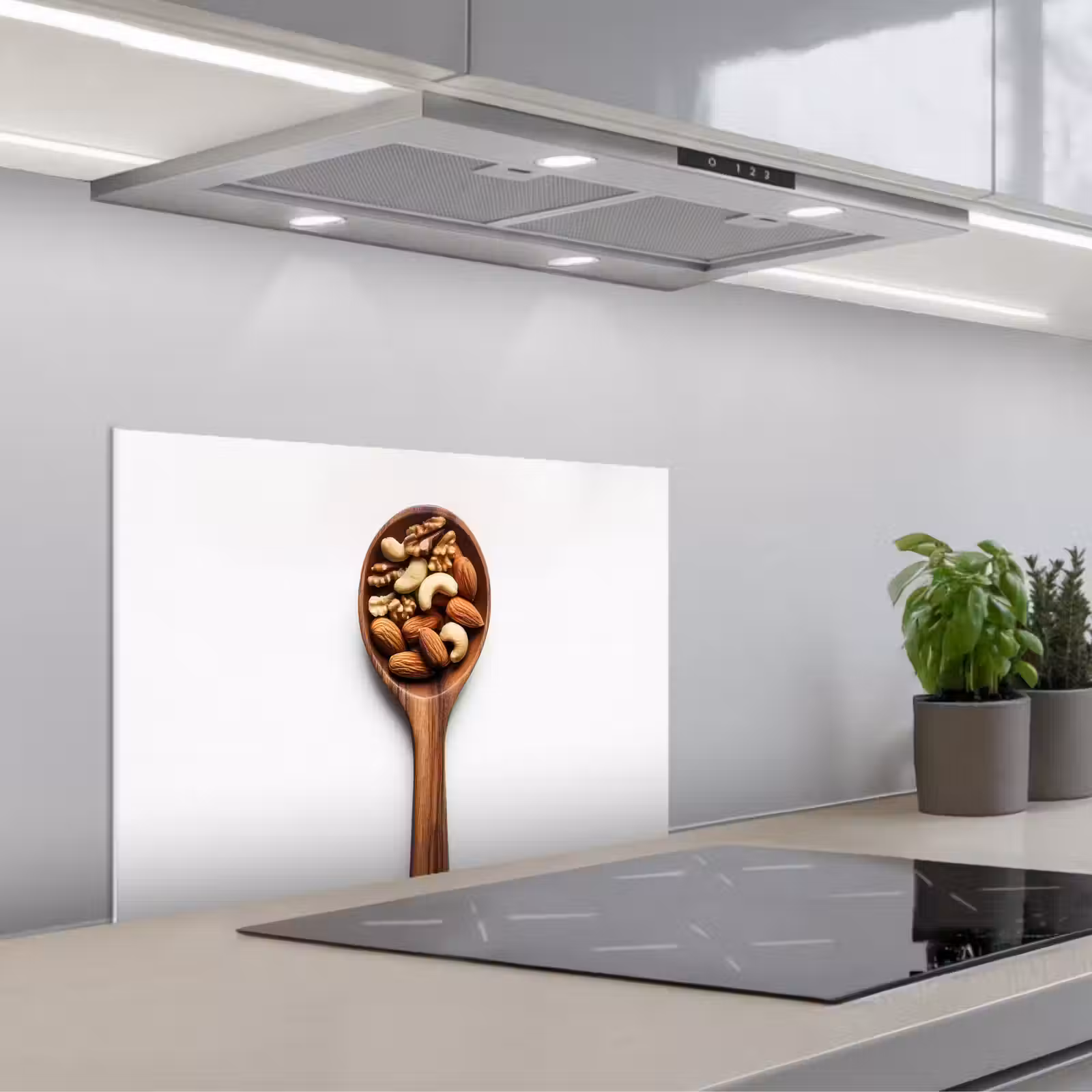 Paraschizzi cucina - Noce - Bianco - Legno — 1