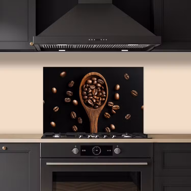 Paraschizzi cucina - Legno - Nero - Chicchi di caffè — 5