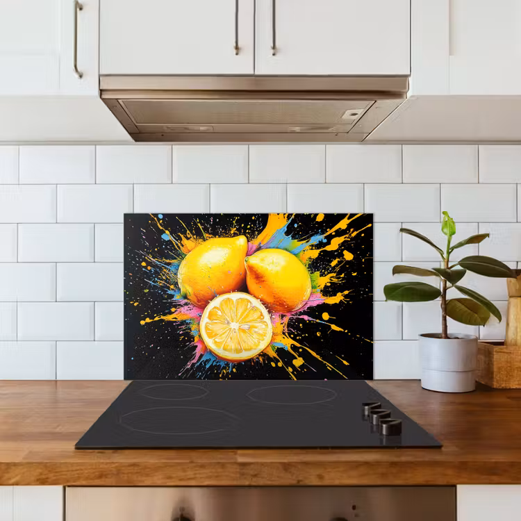 Paraschizzi cucina - Limone - Graffiti - Colorato - Vernice - Moderno — 3