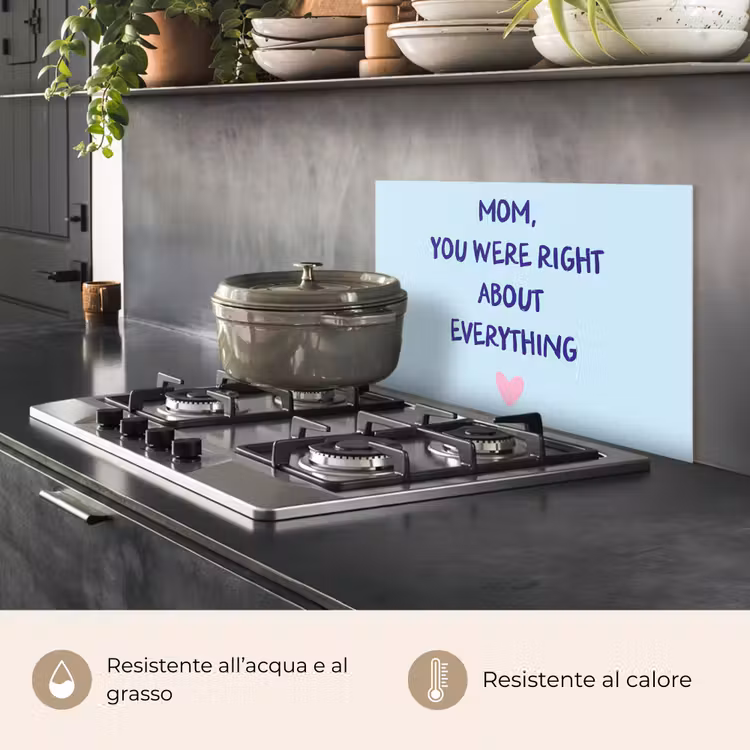 Paraschizzi cucina - Madre - Citazione - Blu — 2