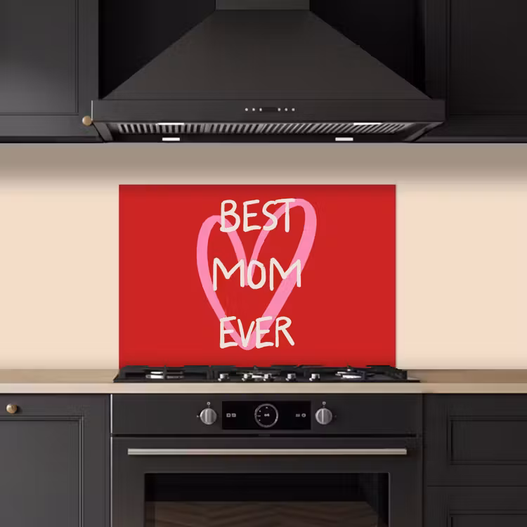 Paraschizzi cucina - Madre - Citazione - Cuore - Rosso — 5