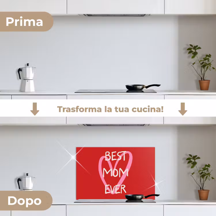 Paraschizzi cucina - Madre - Citazione - Cuore - Rosso — 7