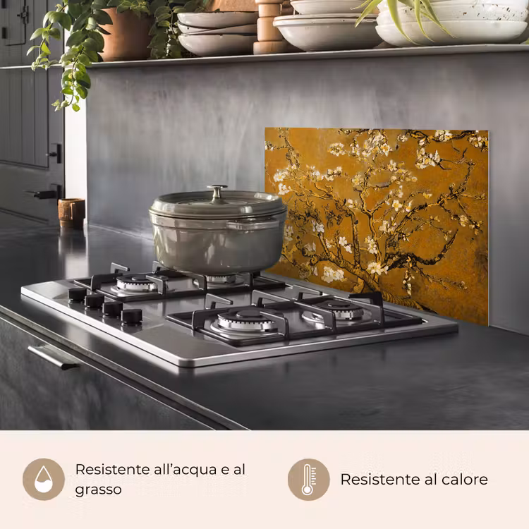 Paraschizzi cucina - Mandorlo in fiore - Arte - Van Gogh - Oro — 2