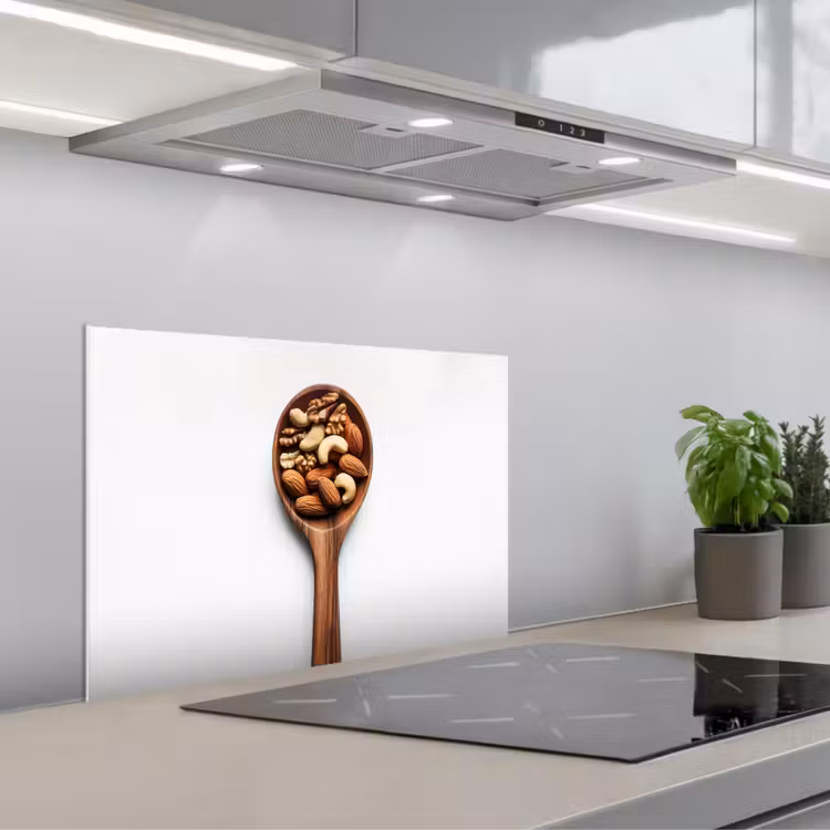 Paraschizzi cucina - Noce - Bianco - Legno — 1