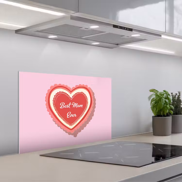 Paraschizzi cucina - Testo - Cuore - Madre - Rosa — 1