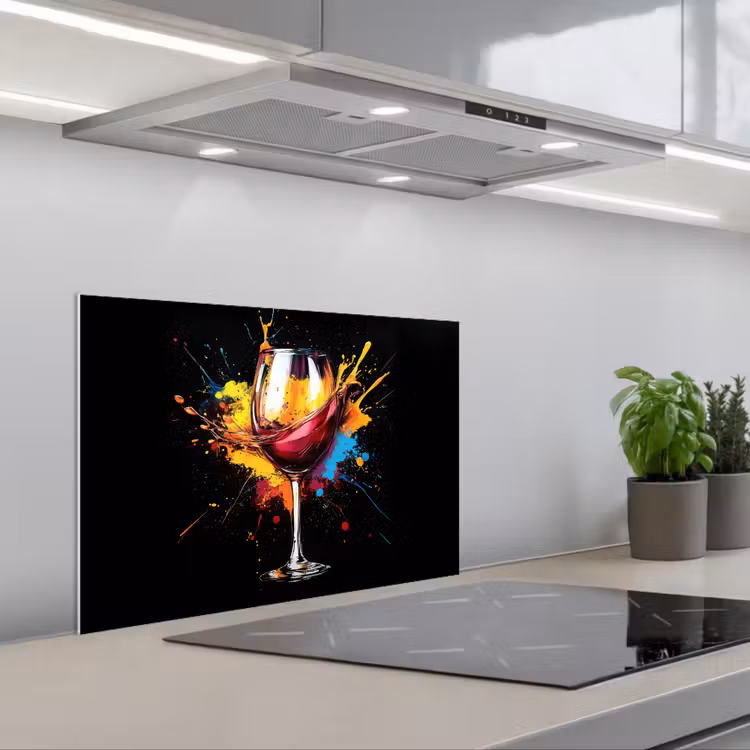 Paraschizzi cucina - Vino - Bicchiere - Graffiti - Bevanda - Rosso - Vernice — 1