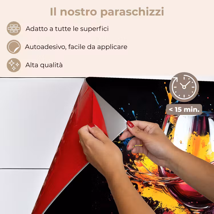 Paraschizzi cucina - Vino - Bicchiere - Graffiti - Bevanda - Rosso - Vernice — 4