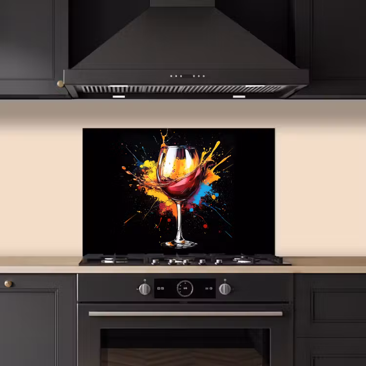 Paraschizzi cucina - Vino - Bicchiere - Graffiti - Bevanda - Rosso - Vernice — 5