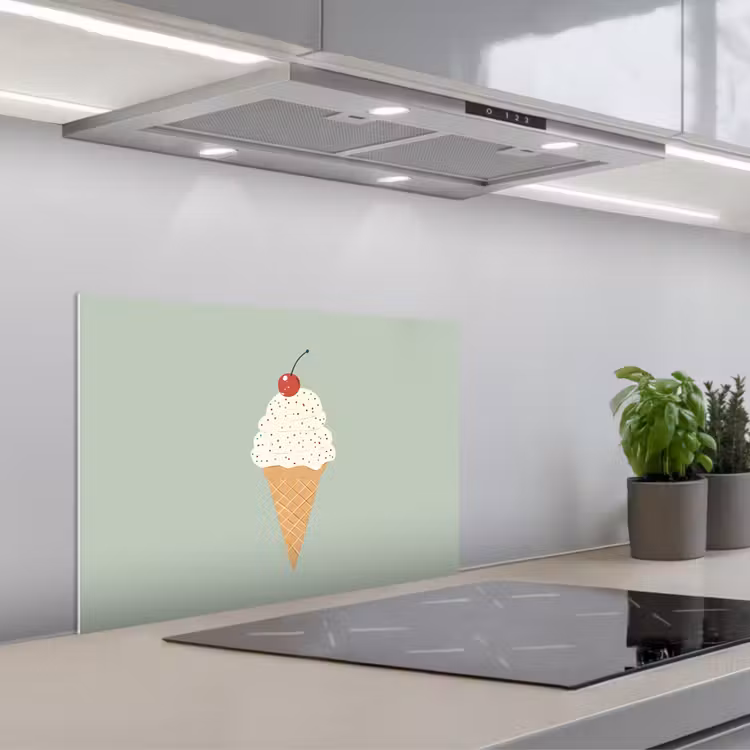Paraschizzi cucina - Illustrazione - Gelato - Macchioline - Ciliegia — 1