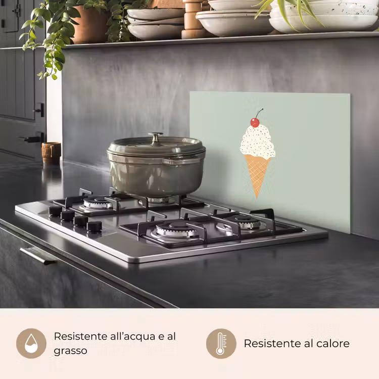 Paraschizzi cucina - Illustrazione - Gelato - Macchioline - Ciliegia — 2