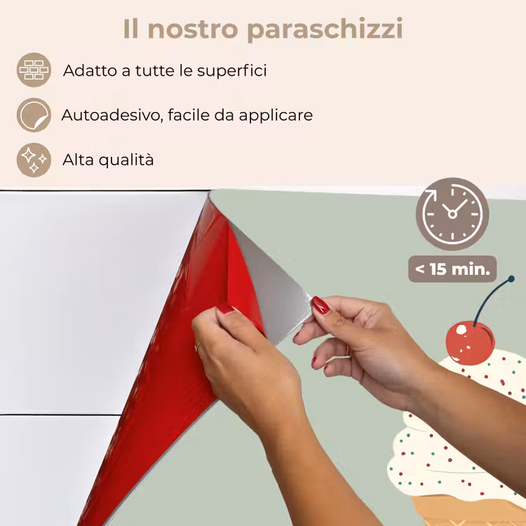 Paraschizzi cucina - Illustrazione - Gelato - Macchioline - Ciliegia — 4