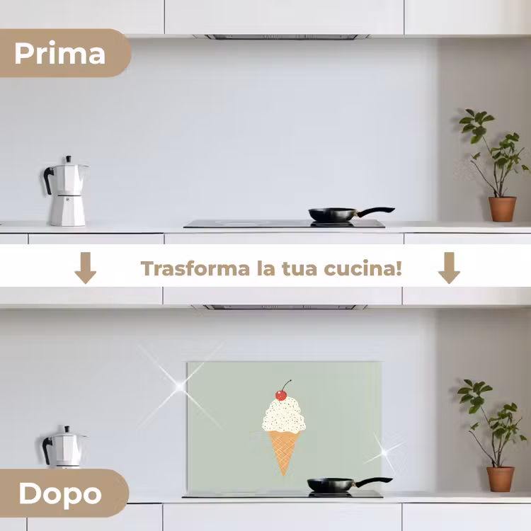 Paraschizzi cucina - Illustrazione - Gelato - Macchioline - Ciliegia — 7
