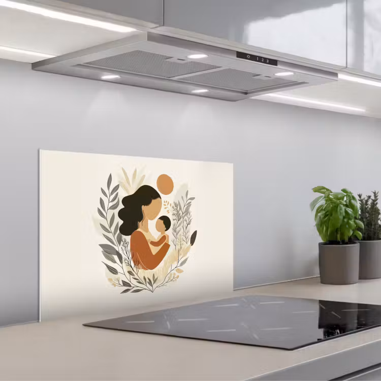 Paraschizzi cucina - Illustrazione - Madre - Bambino - Amorevole — 1