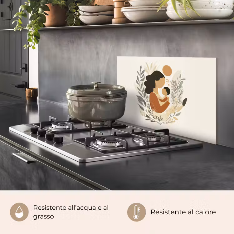 Paraschizzi cucina - Illustrazione - Madre - Bambino - Amorevole — 2
