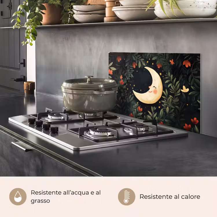Paraschizzi cucina - Luna - Fiori - Cielo notturno — 2