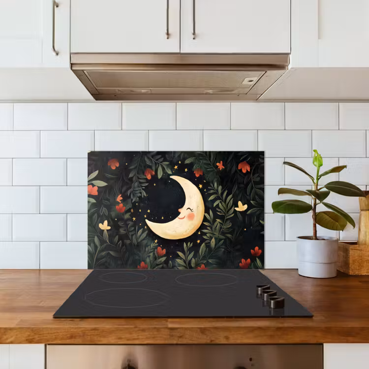 Paraschizzi cucina - Luna - Fiori - Cielo notturno — 3
