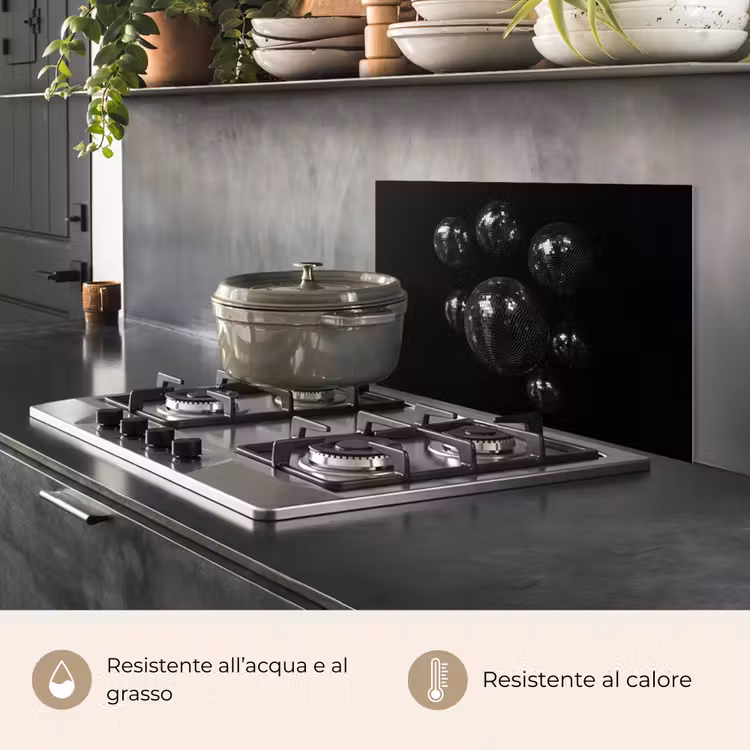Paraschizzi cucina - Palline da discoteca - Minimalista - Nero — 2