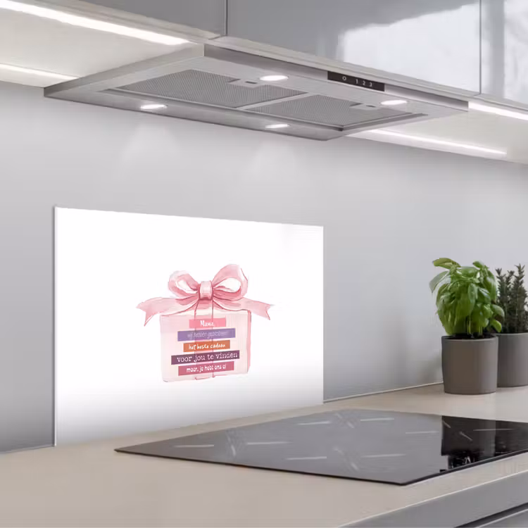 Paraschizzi cucina - Regalo - Fiocco - Testo - Rosa — 1