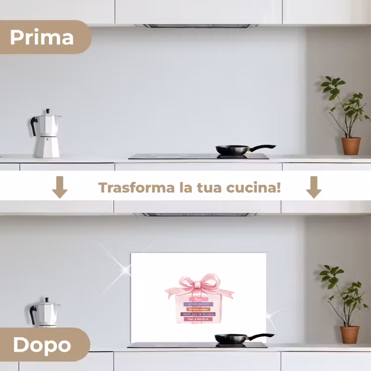 Paraschizzi cucina - Regalo - Fiocco - Testo - Rosa — 7