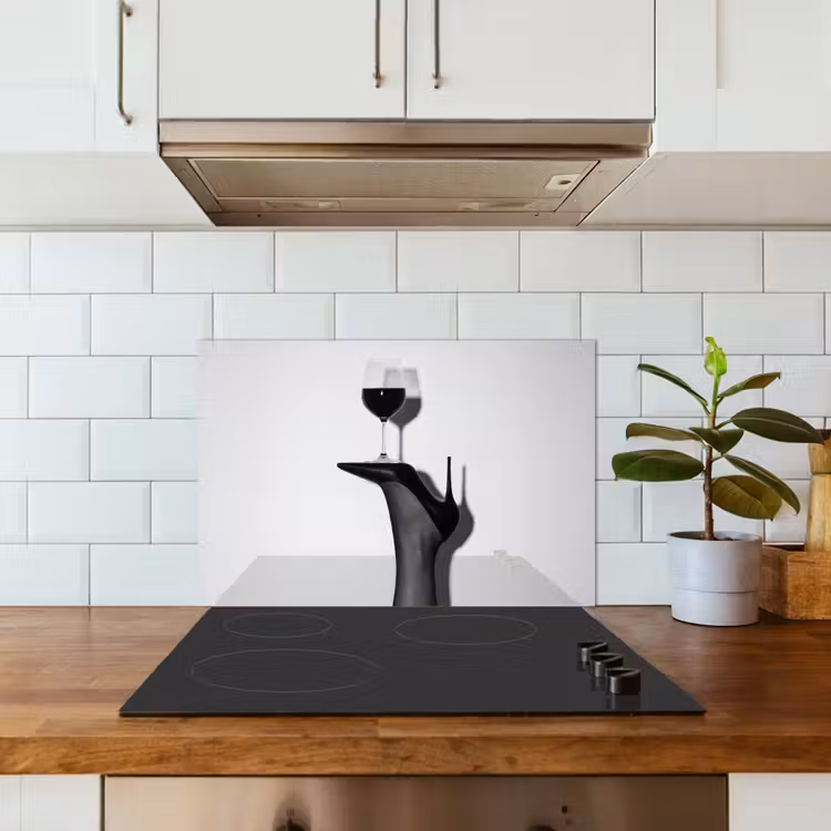 Paraschizzi cucina - Tacco - Vino - Minimalista - Nero — 3
