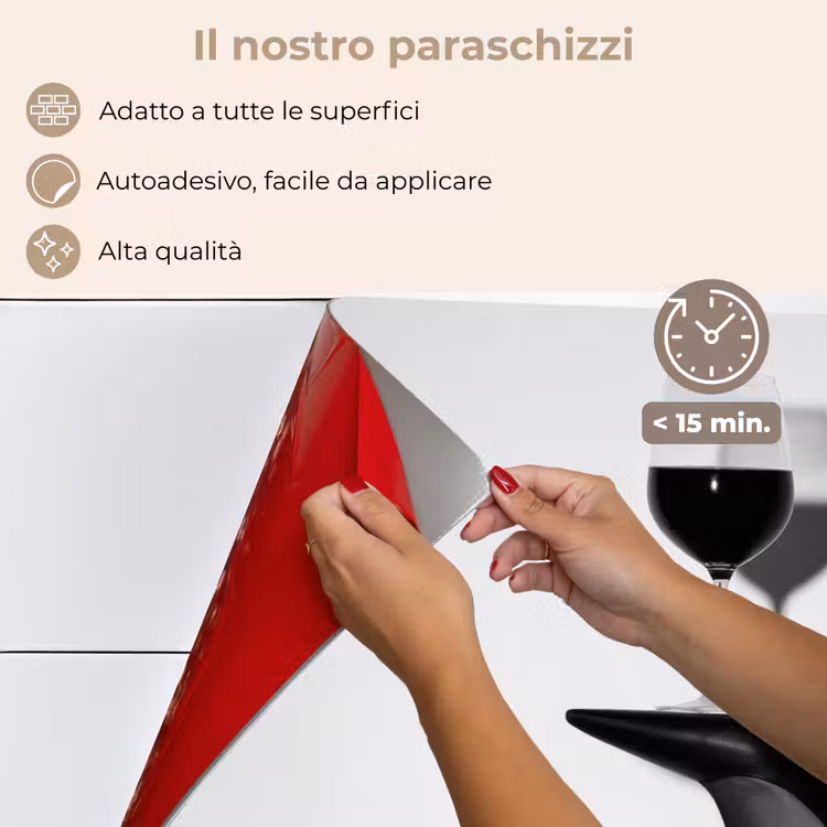 Paraschizzi cucina - Tacco - Vino - Minimalista - Nero — 4