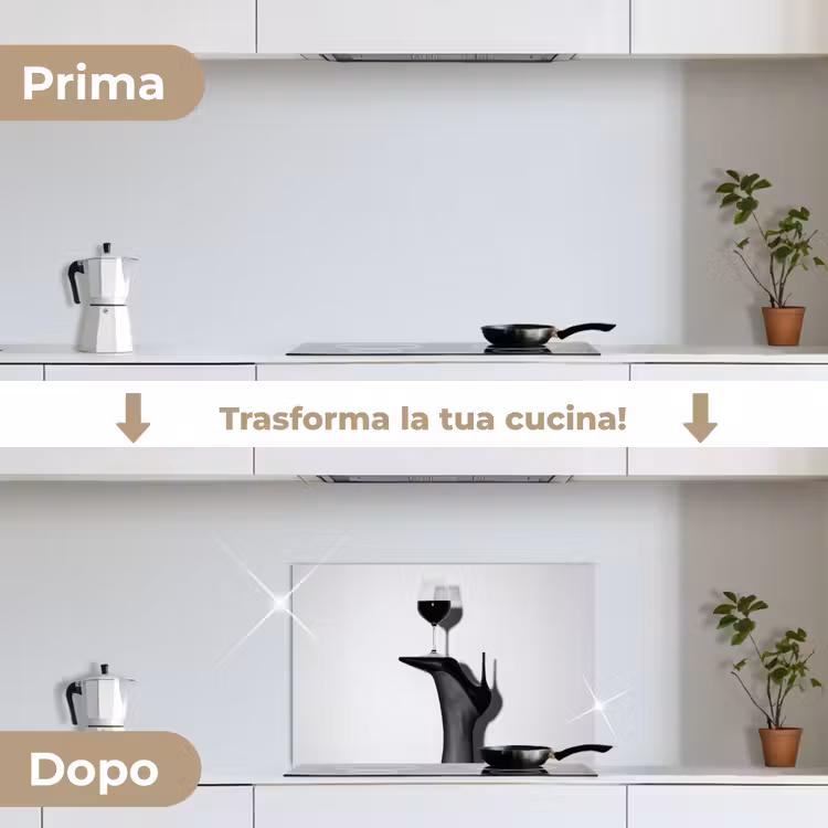 Paraschizzi cucina - Tacco - Vino - Minimalista - Nero — 7