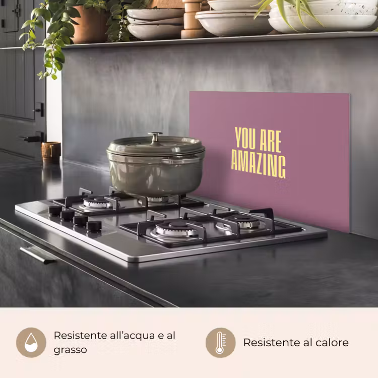 Paraschizzi cucina - Testo - Viola - Incredibile — 2
