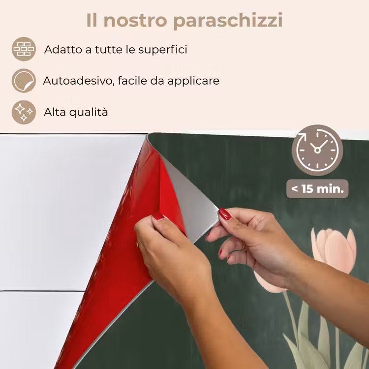 Paraschizzi cucina - Tulipani - Amore - Verde scuro — 4