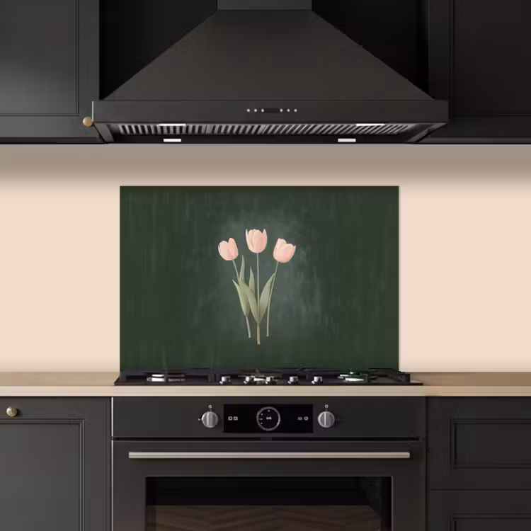 Paraschizzi cucina - Tulipani - Amore - Verde scuro — 5