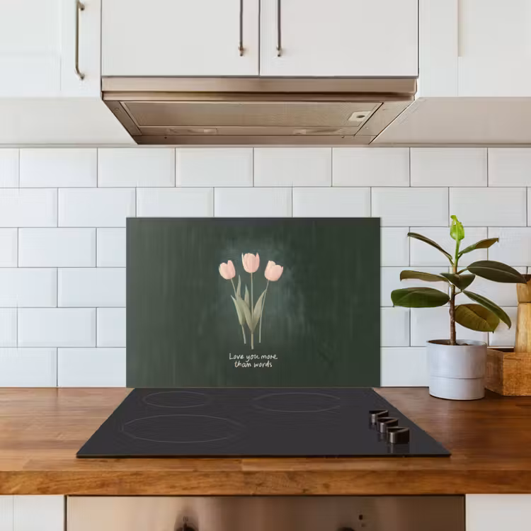 Paraschizzi cucina - Tulipani - Rosa - Testo - Amore — 3