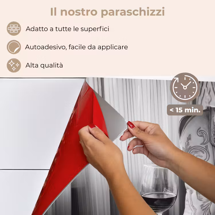 Paraschizzi cucina - Vino - Stivali da cowboy - Luce alla finestra - Bianco — 4