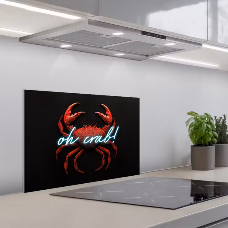 Paraschizzi cucina - Granchio - Rosso - Neon - Citazione — 1
