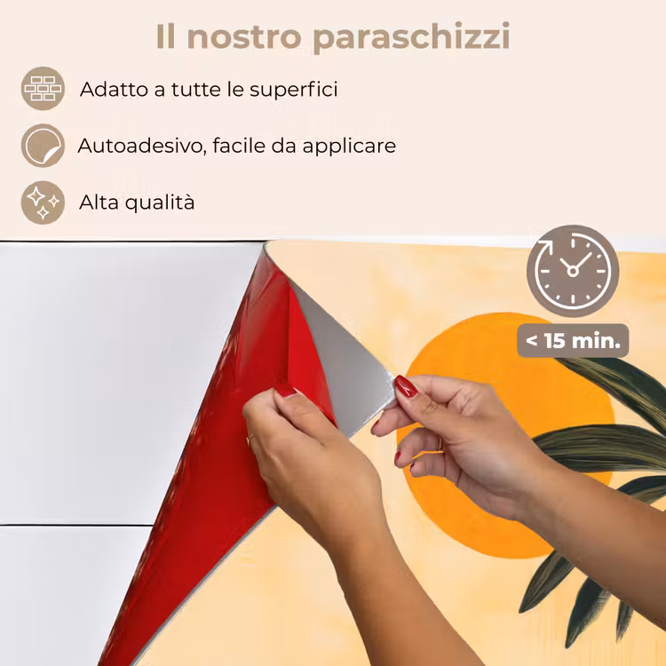 Paraschizzi cucina - Illustrazione - Palma - Sole - Colline — 4