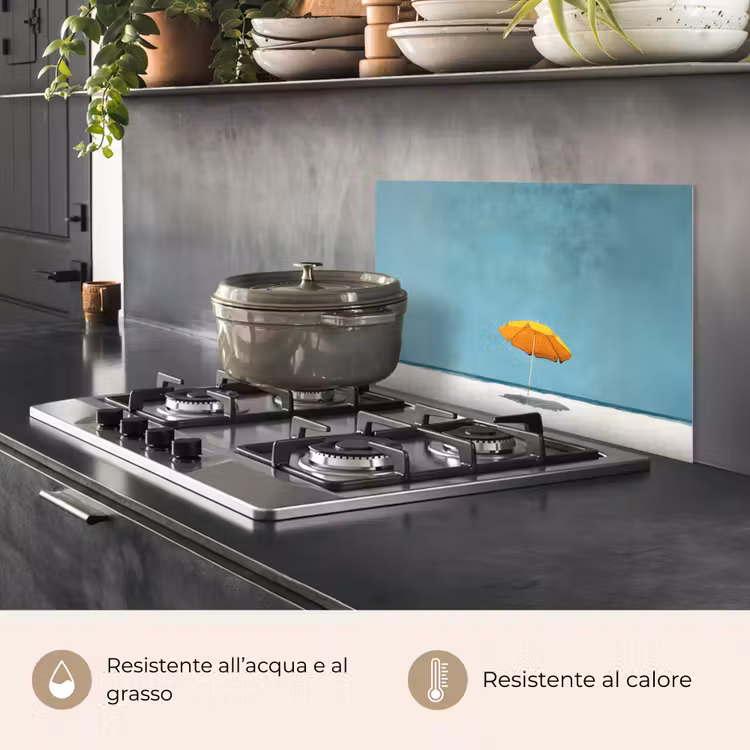 Paraschizzi cucina - Ombrellone - Giallo - Spiaggia - Mare — 2