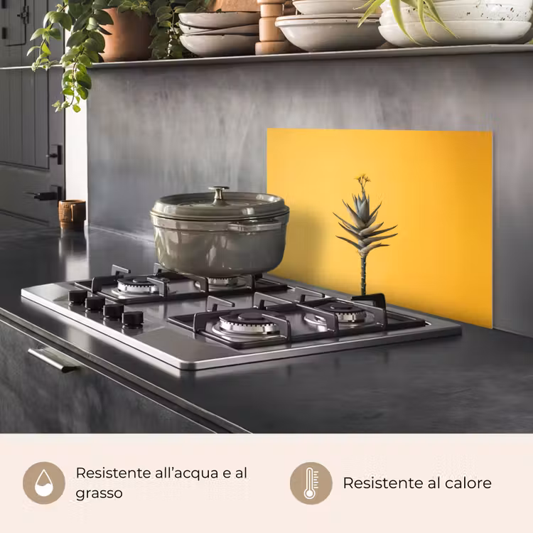 Paraschizzi cucina - Pianta - Minimalista - Fiore - Giallo — 2