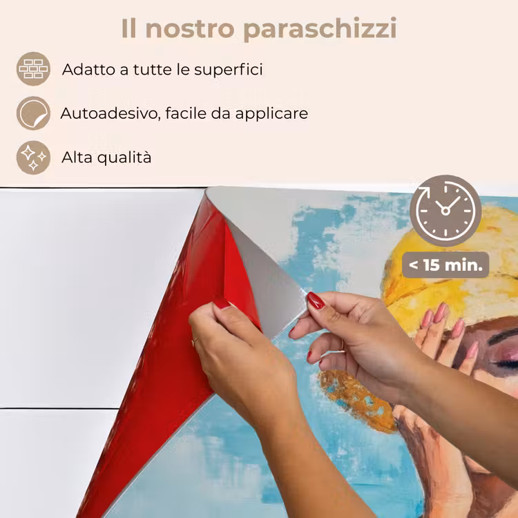 Paraschizzi cucina - Pittura - Donna - Cappello - Giallo — 4