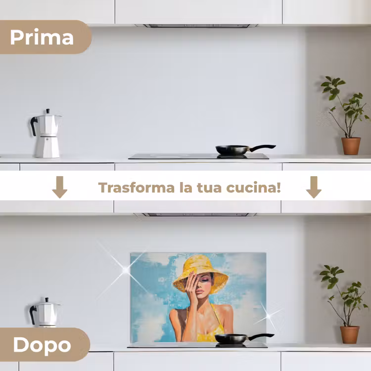 Paraschizzi cucina - Pittura - Donna - Cappello - Giallo — 7