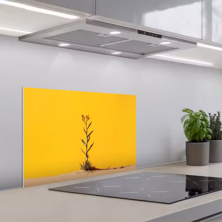 Paraschizzi cucina - Sabbia - Pianta - Giallo - Minimalista — 1