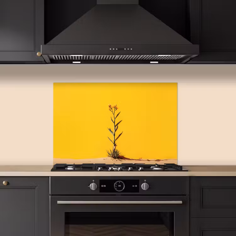 Paraschizzi cucina - Sabbia - Pianta - Giallo - Minimalista — 5