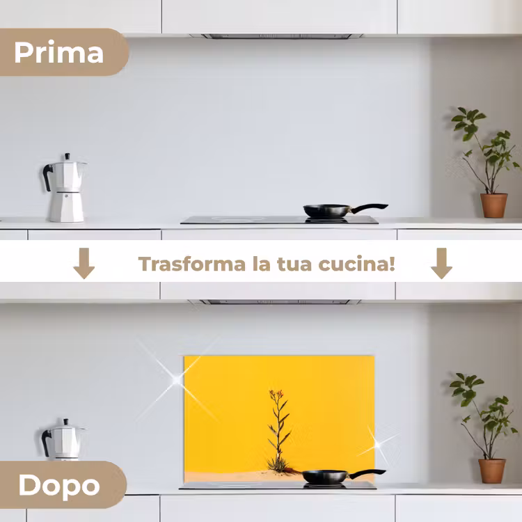 Paraschizzi cucina - Sabbia - Pianta - Giallo - Minimalista — 7